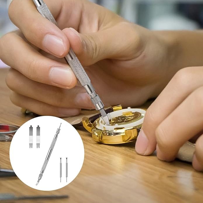 Image of 5pcs Watch Strap Remover Tool, Professional Watch Repair Kit with Fork Heads, Dual-Ended Spring Bar Tool for Watch Band Replacement and Jewelry Making