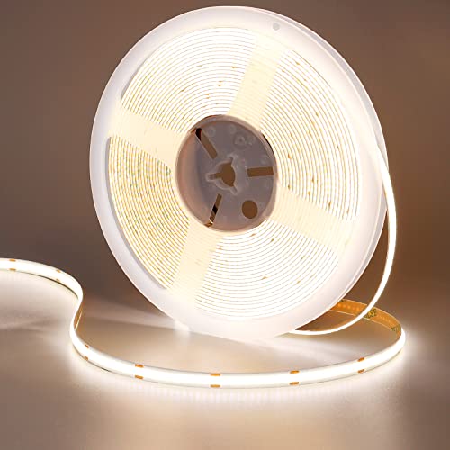 GOMING DC 24V 10M COB LED Strip Light Natural White 4000K 3120LEDs CRI 93+ 6300lm Uniform Glow Flexible Not Waterproof IP20 LED Tape Lights for DIY Bedroom Kitchen Home Decor(No Power Supply)