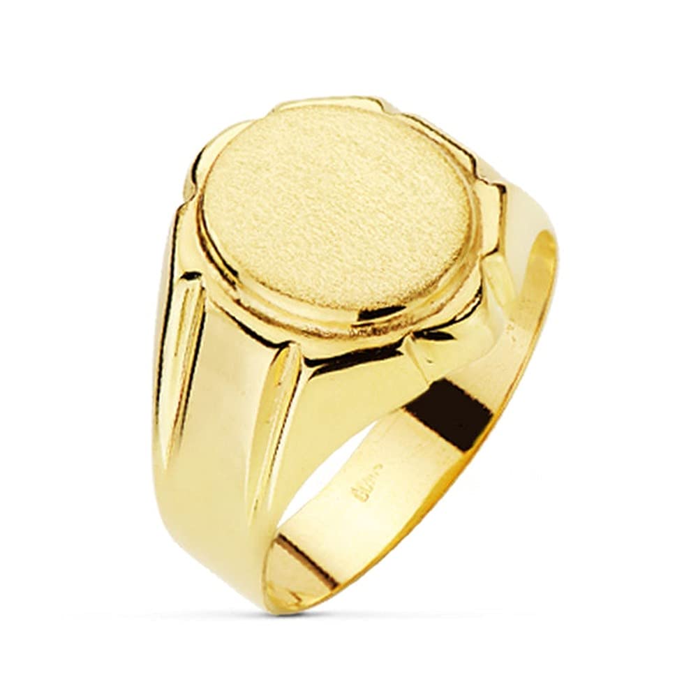 Inmaculada Romero IR Sello oro 18k hombre anillo hueco detalles laterales largos