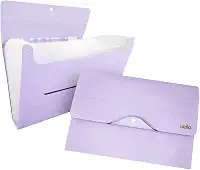 Dello 6097LP.0006, Pasta Sanfonada A4 Linho Serena com 31 Divisórias, Lilas Pastel, 330 x 65 x 240 mm