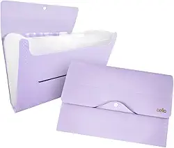 Dello 6097LP.0006, Pasta Sanfonada A4 Linho Serena com 31 Divisórias, Lilas Pastel, 330 x 65 x 240 mm