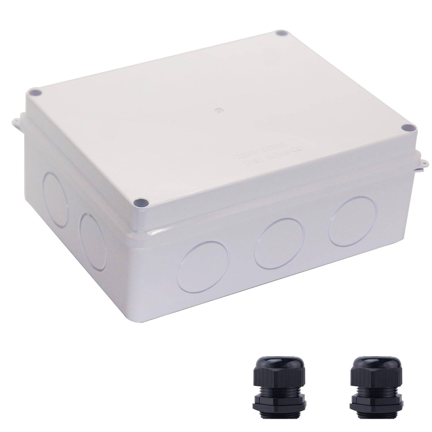 Photo 1 of LuSumtly Junction Box Dustproof Waterproof IP65 ABS Plastic Electrical Boxes, Indoor & Outdoor Electrical Power Cord Enclosure Universal Project Box DIY Case White 7.9 x 6.1 x 3.1 inch (200x155x80mm)