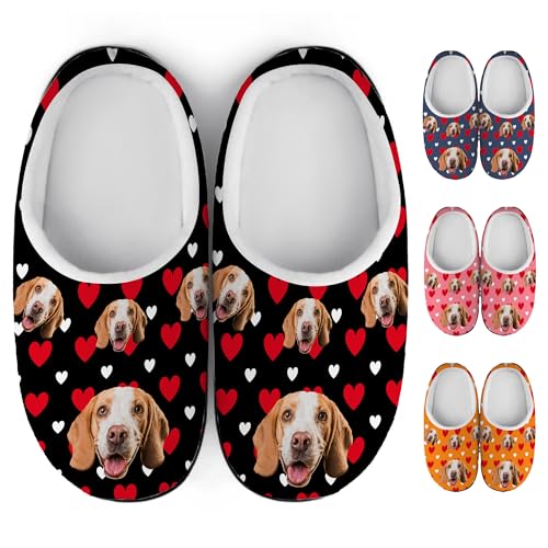 Custom Photo Christmas Slippers For Women Man, Personalized Indoor Faces Slippers Gifts For Family