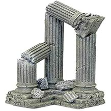 Blue Ribbon Pet Products Resin Aquarium Ornament - Three Column Ruins Corner Section, 9 L x 6.5 D x 11 H Inch 006311
