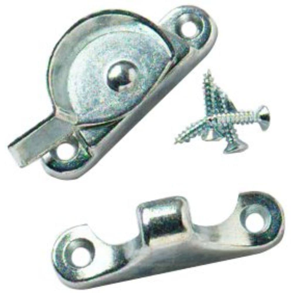 Merriway Bright Zinc Plated Bh01750 Bzp Sash Window Fitch Fastener Lock- Iltis Closure-Shiny Galvanised, M