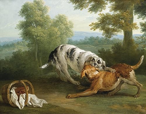 Peinture Poster Impression Tableaux le chien de Jean Baptiste Oudry pour Salon Moderne
