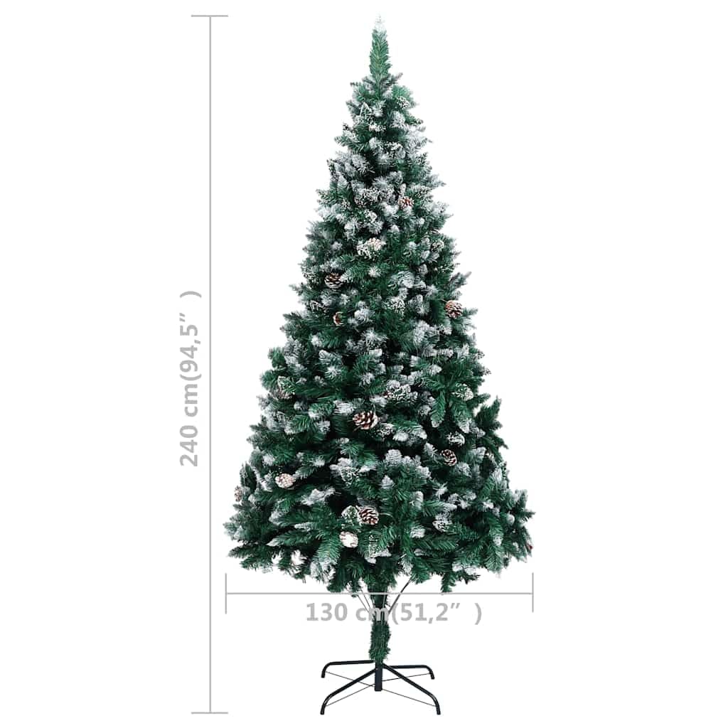 Albero di Natale artificiale con pigne, 240 cm
