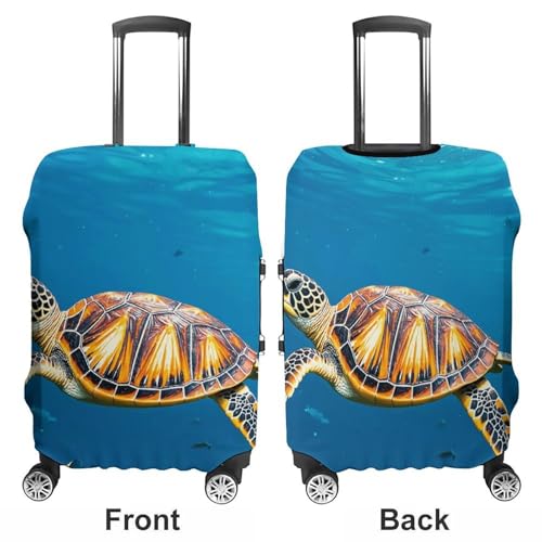 Animals Sea Turtles Luggage Cover, Elastic Luggage Protector Fits 19-32in Suitcases, Washable & Anti-Scratch Suitcase Cover for Men Women L3