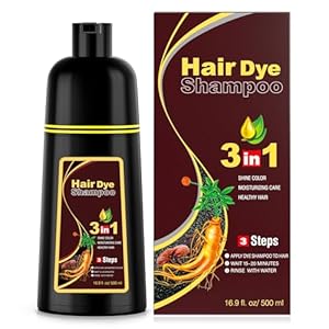 Ivnil Dark Brown Hair Dye Shampoo 3 in 1 for Women/Men Hair Color for Grey Coverage Seimi Permanent Instant Champu Para Canas Mujer for Men – Herbal Natural Dye Cover Gray