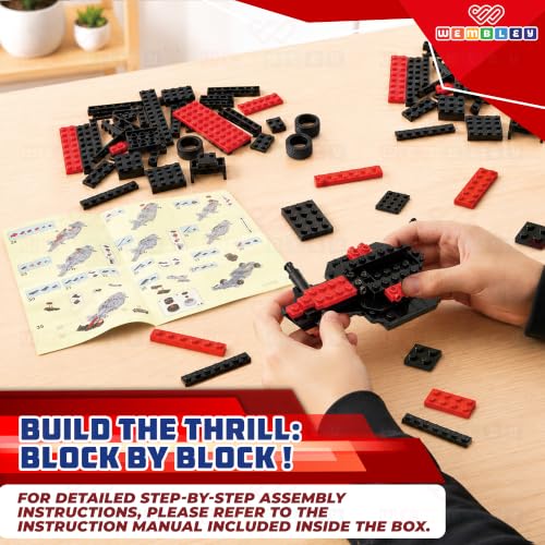 Image of Wembley Race Mechanic Series-201 PCS | Pull-Back Formula Racing Car Building Blocks Set | STEM Construction Toy for Kids 3+ Years | Educational Model Car Building Kit | Ideal Gift for Boys & Girls