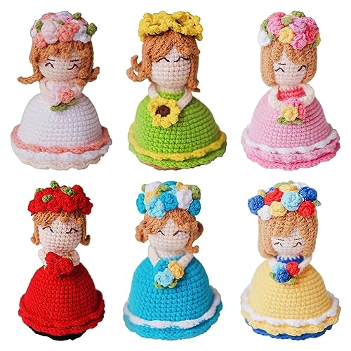 Image of DIY Crochet Stuffed Bride Doll Room Decoration for Wife Girls Boys Women Pink White