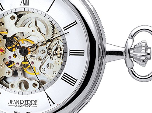 Reloj de bolsillo esqueleto mecánico I LUV LTD cromado estilo Hunter 17 joyas 4