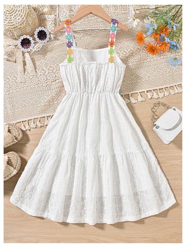 Verdusa Girl's Boho Cute Tank Summer Dress Sleeveless High Waisted A Line Ruffle Midi Dresses2