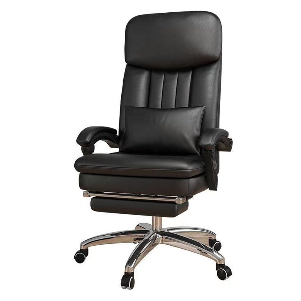 Ergonomic Office Chair Leather Swivel Busines Chair Comfortable Backrest Reclining Sofa Lie Flat Computer Chair Noon Break Office