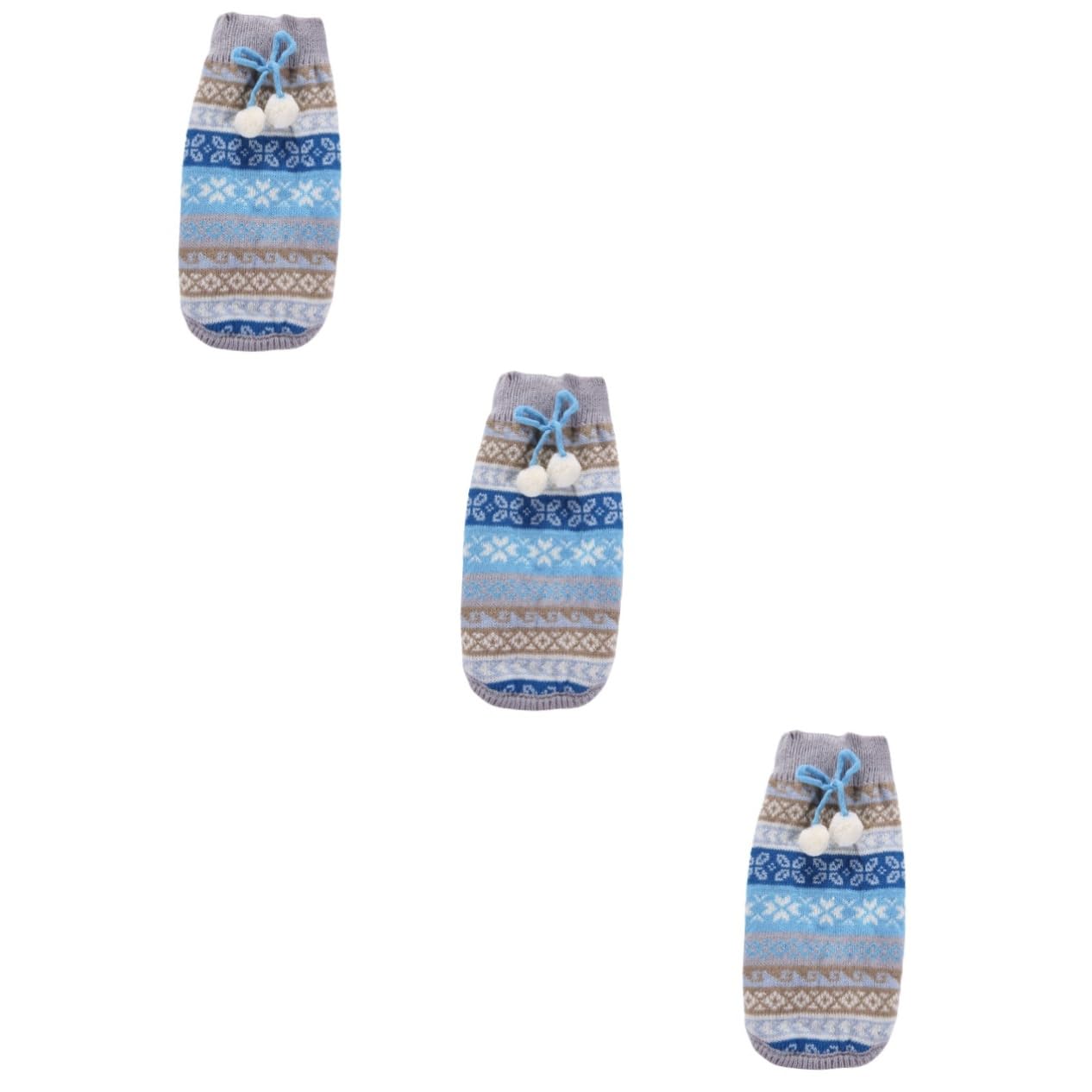 Mipcase 3 Pièces Chandail Chaud Pull-Over pour Chiot faveurs de fête de Noël de Chien Gilet pour Animaux de Compagnie en Plein air Pull de Noël vêtements pour Chiens de Compagnie Blue