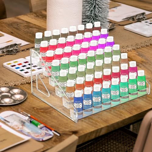 Vowcarol Clear Paint Organizer, Miniature Paint Holder 7 Layers Paint Storage Rack, Craft Paint Organizer Rack - Thumbnail 6