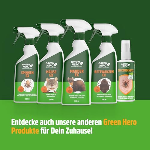 Green Hero Marder-EX Anti Marderspray 500ml Marderabwehr fürs Auto schnelles und effektives Marderabwehrspray, Marderschreck Auto Spray, zum Fernhalten von Marder