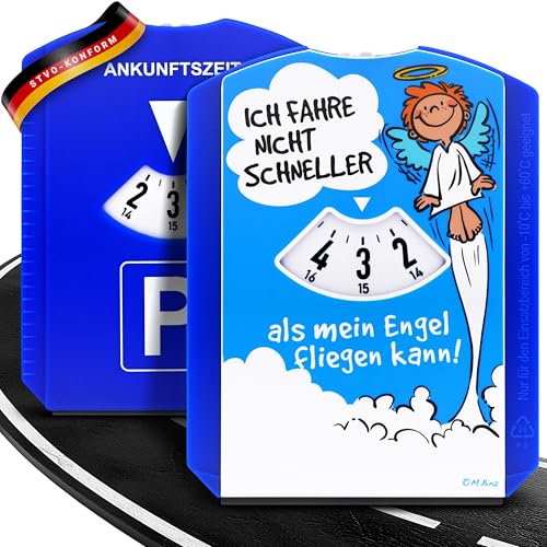 Eigenart® Parkscheibe Auto - StVO konform - Auto Parkscheibe lustig - Robuste Parkscheibe mit Eiskratzer - Manuelle Parkuhr Auto mit EU-Zulassung - Lustige Parkscheibe - Auto Zubehör Parkscheiben