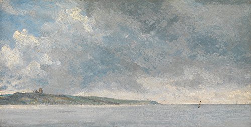 Marina de John Constable enmarcada en marrón para pared pequeña