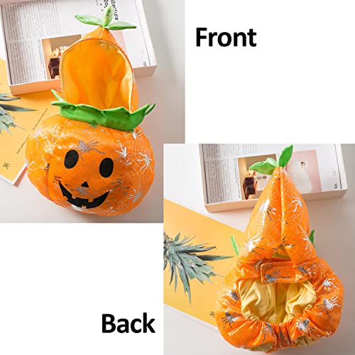 Funny Pumpkin Costume for Small Dogs - Cosplay Dress Up Hat for Puppy Perfect for Halloween & Christmas Parties - Image 3