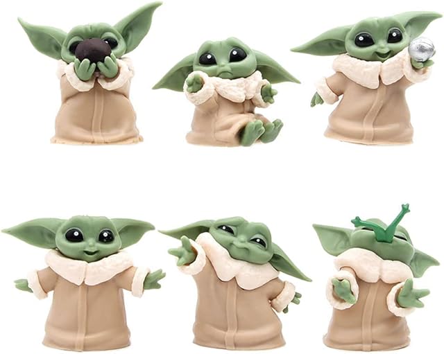 Baby Yoda Gifts 6-Pack, Baby Yoda Toy Mini Figures Theme Party Desktop Decorations , Suitable for Movie Fans of All Ages (6)