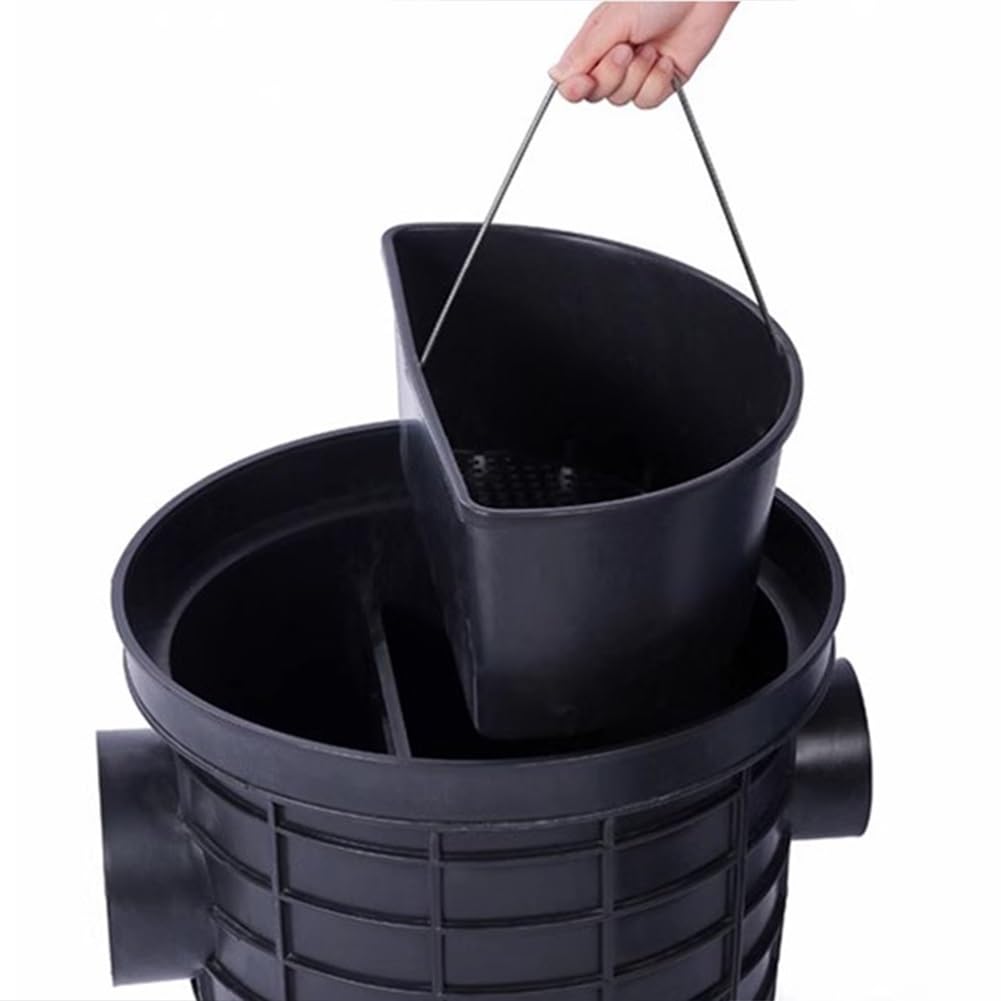 Bac À Graisse Commercial, 25/100/110/120L Intercepteur À Entrée Latérale, Sous L'évier Plastique Séparateur Eau-huile Pour Eaux Usées Pour Restaurant, Cantine, Cuisine Familiale(In:110mm; Out:110mm,25
