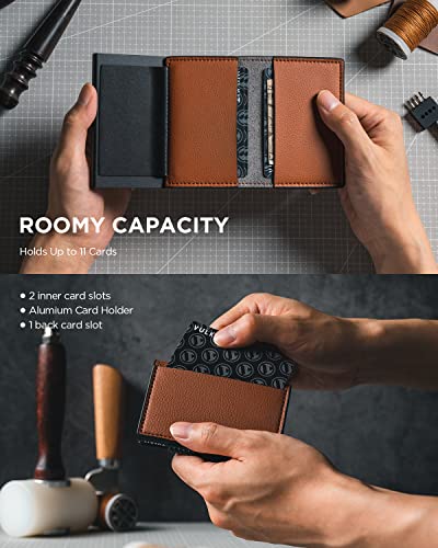 Image of VULKIT Minimalist Card Holder Wallet Pop Up Cards RFID Protection Holds Up to 10 Cards