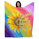 Artopia Comfy Minky Plush Blanket - Be A Sunflower Large Warm Fluffy Fuzzy Throw Blanket for Living