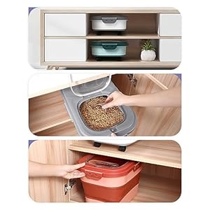 Collapsible Dog Food Container with Casters Scoop and Small Pet Food Container Keeps Up to 20lbs Dry Dog Food Fresh grey Cucciolini Doodles Collapsible dog food container with casters scoop and small pet food container keeps up to 20lbs dry dog food fresh grey cucciolini doodles