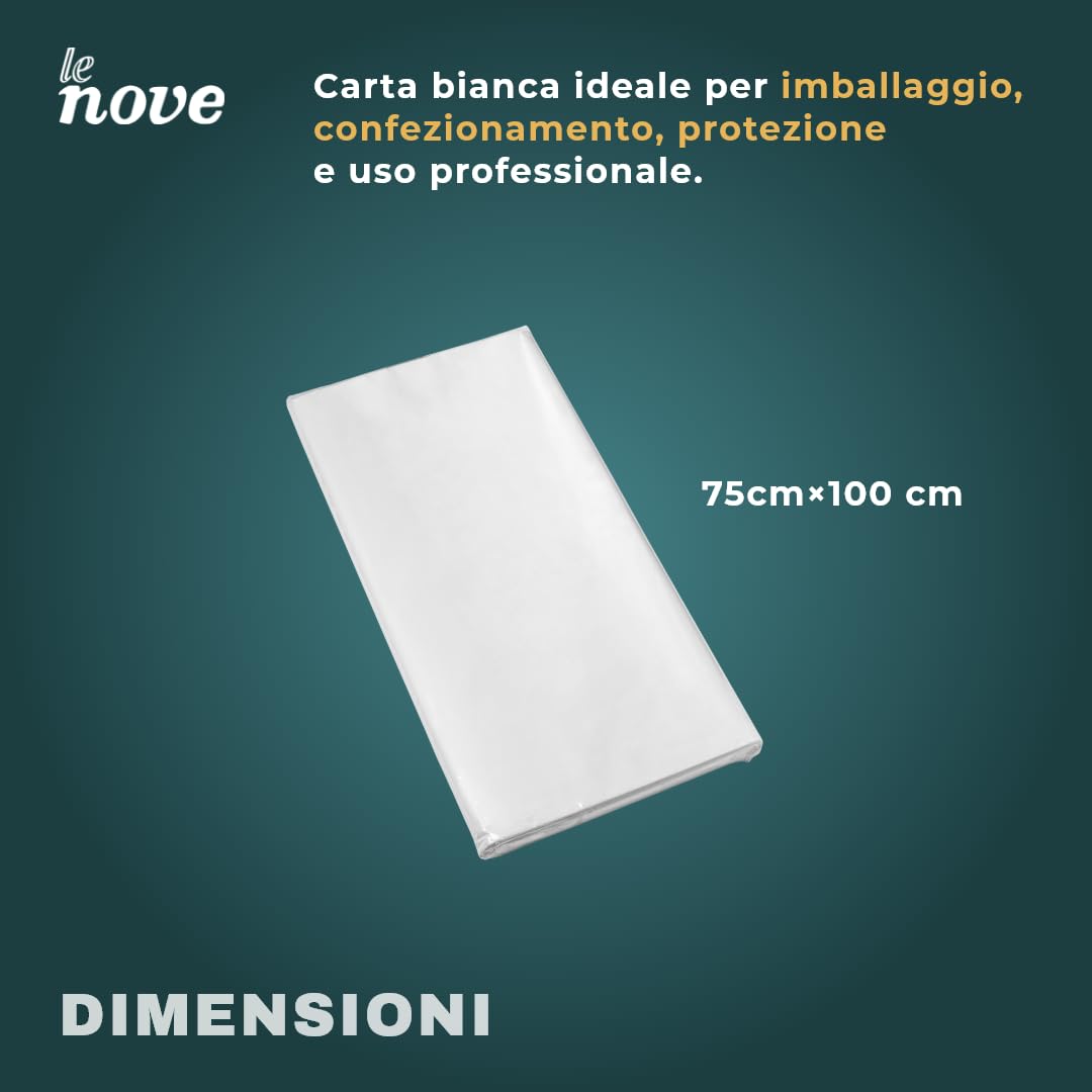 Fogli di Carta Bianca 75×100 cm – Confezione da 250 Fogli – Carta da Imballaggio per Pacchi, Traslochi e Spedizioni
