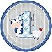 Creative Converting Farmhouse 1st Birthday Boy Dessert Plates, blue, 7 in, 8 ct