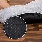 lionto Donutbett für Hunde und Katzen, Flauschiges Hundebett rund für kleine und große Heimtiere, Ø 60 cm, weiches Katzenbett aus kuscheligem Plüsch, Hundekissen mit extra Dicker Füllung, hellgrau