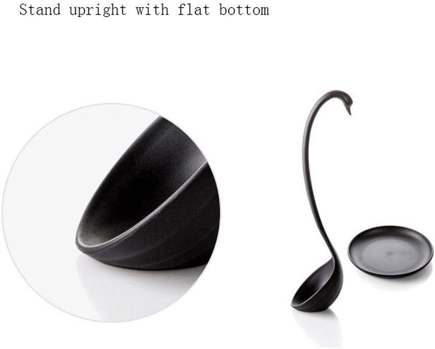 Daily Accessories Coffee Spoon Swan Shape Long Handle Vertical Soup Spoon with Tray Multi Purpose Kitchen Cutlery Spoon Dessert Spoon (Color : 6 Pack) image 4