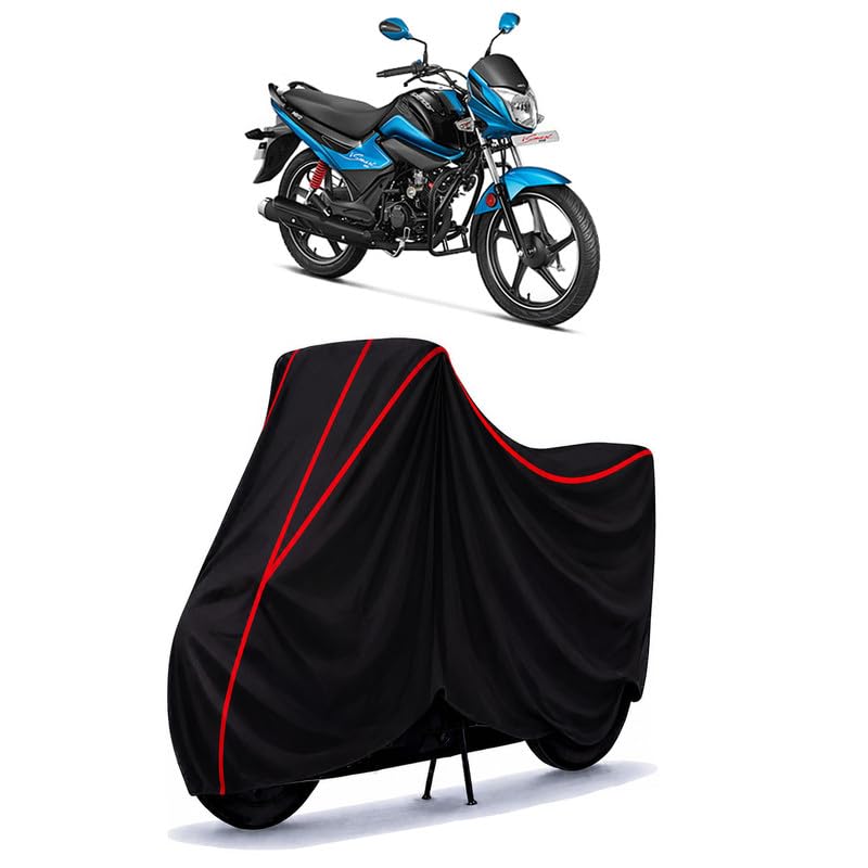 Image of Hero Splendor ismart 110 Water Resistant Bike Cover for All Motorcycles & Rain | Heavy Duty Taffeta Fabric | UV Protection, Dustproof, Scratchproof | All Weather Two Wheeler Cover with Elastic Bottom