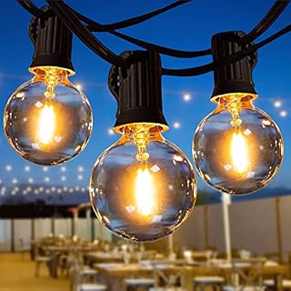 Aialun 53.2FT Festoon Lights Outdoor IP44 Garden Lights Mains Powered with 30+2 Plastic Bulbs(2 Spare)Outdoor Lights for Garden,Wedding, Backyard,Cafe,Home Party......