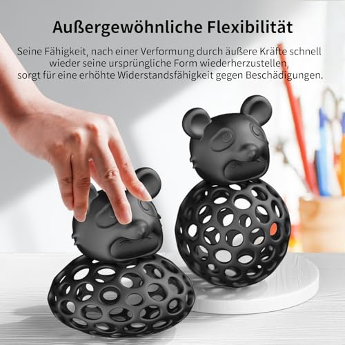ANYCUBIC Ultra Tough 3D Drucker Resin, Ultrafest und Robust, Dauerhafte Schlagfestigkeit, Außergewöhnliche Flexibilität, eeignet für alle DLP/LCD Harz 3D Drucker (Schwarz, 1000g)