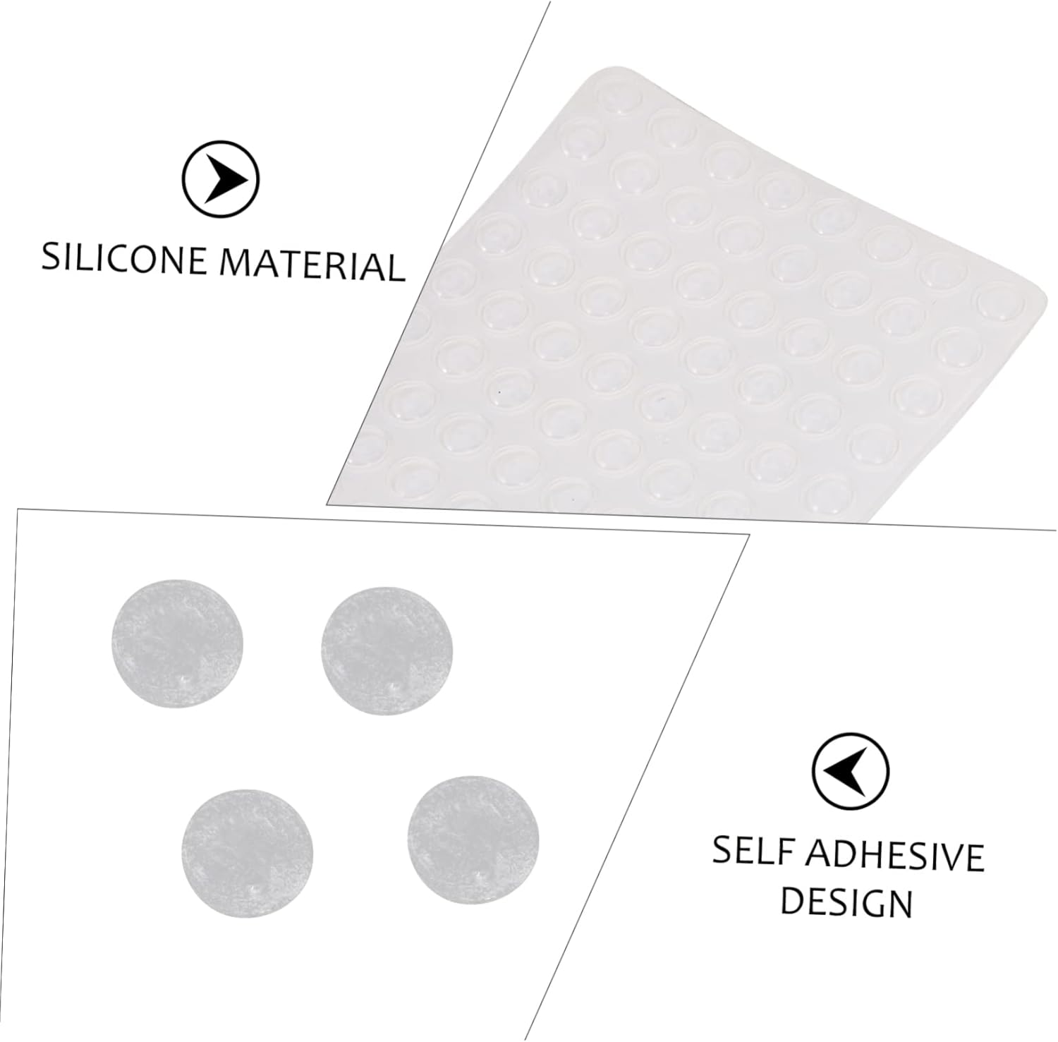 POPETPOP 10sheets Self-Adhesive Cabinet Door Bumpers Durable Noise-reducing Pads Each for Furniture Protection and Cushioning for Cabinet and Use