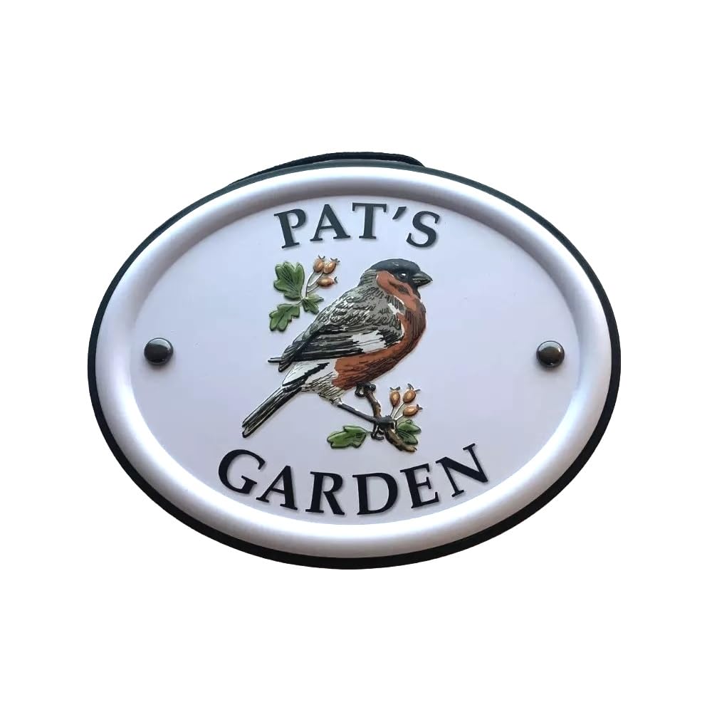 Personalised Garden Sign Hanging Outdoor Tin Plaque Embossed Metal Wall Signs "Pat's Garden"