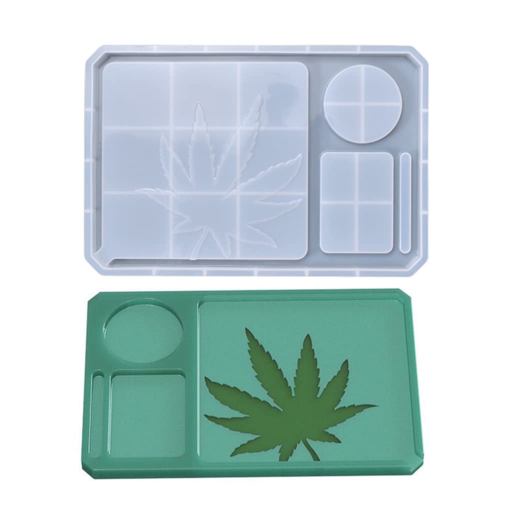 Resina epoxi, bandeja de silicona grande para joyería | Caja de almacenamiento de hierro fundido, tabla de servir grande, molde de resina, bandeja de maquillaje