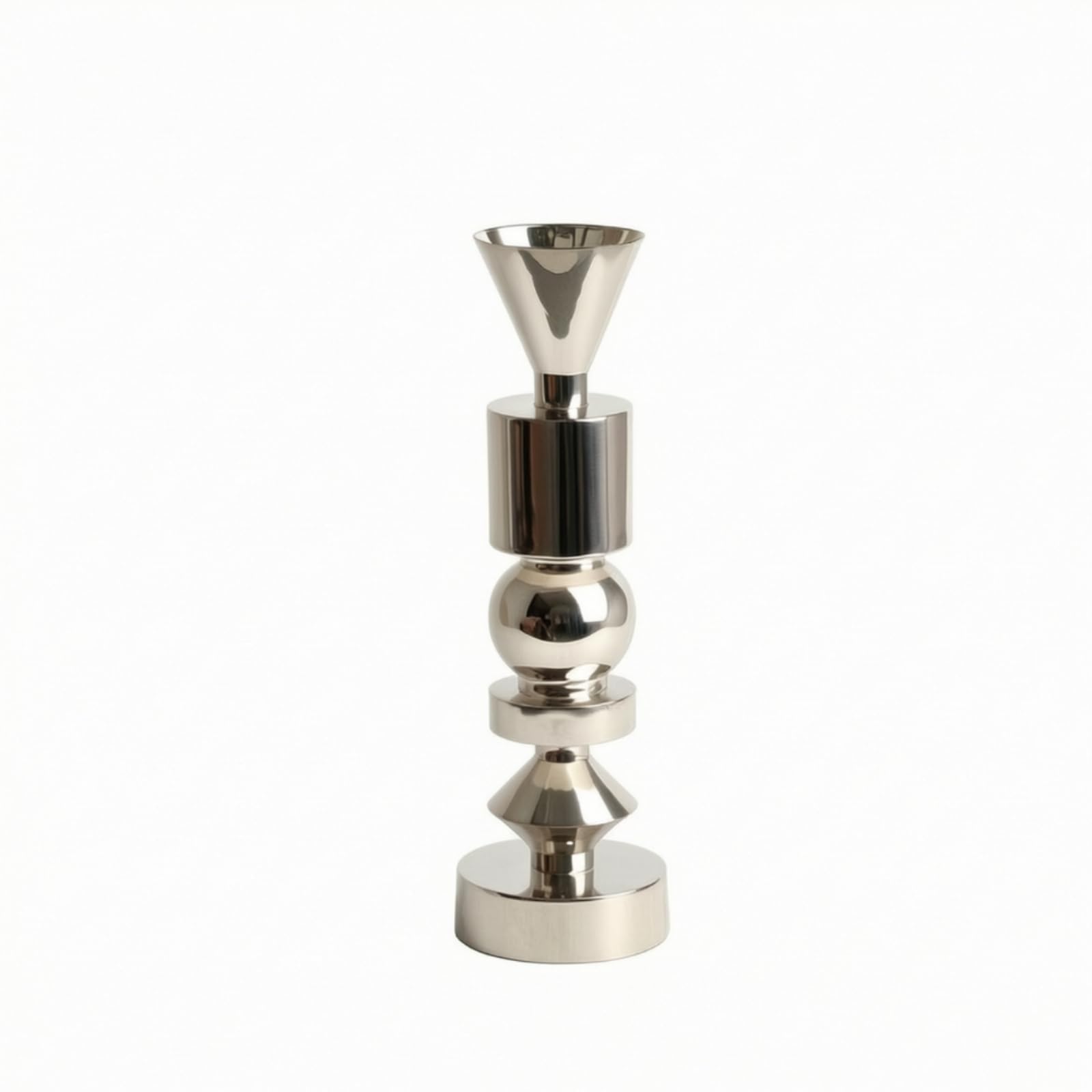 Bougeoir en Aluminium Morne Bougeoir avec Base Lestée Argenté Chanlier pour Hôtel, Size to 3, Petit