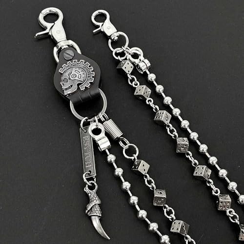Image of Men Bicycle Strong Heavy Punk Rocker Biker Jeans Pants Chain Studs Keel Key Chain Mens Wallet Chain
