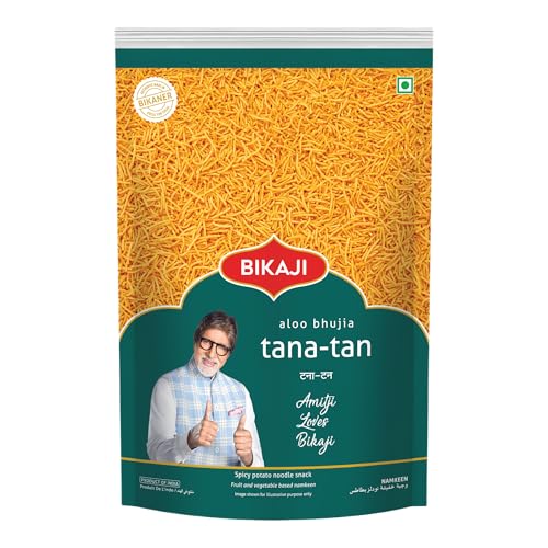 Tana Tan (Aloo Bhujia) 1000g and Falhari Mix 200g Combo of 1200g (42.33Oz) – Authentic Indian Snacks Family Pack | Crunchy Namkeen, Party Mix, Bar Snacks & Tea-Time Treats