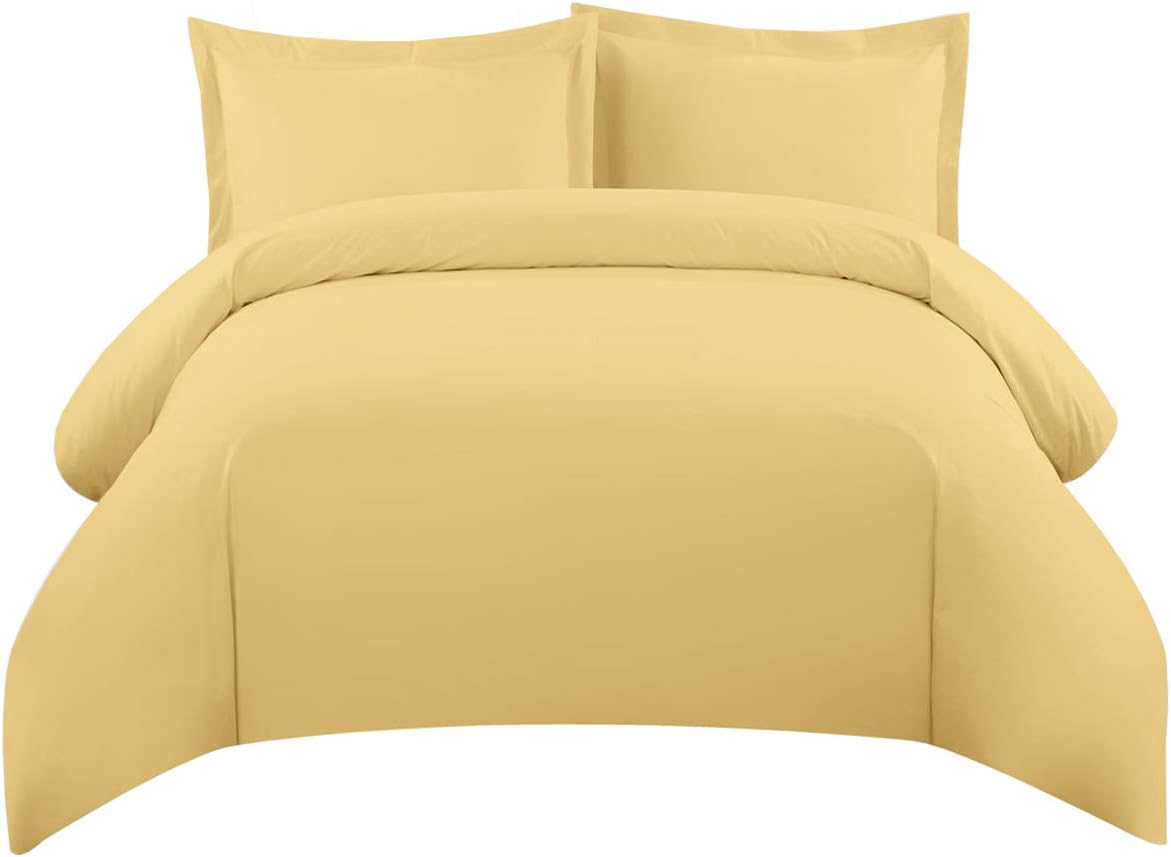 Royal Tradition Duvet Bedding Set-Medium Weight Down Alternative Comforter (Duvet Insert with Duvet Cover and 2-Shams) Full/Queen, Solid Beige