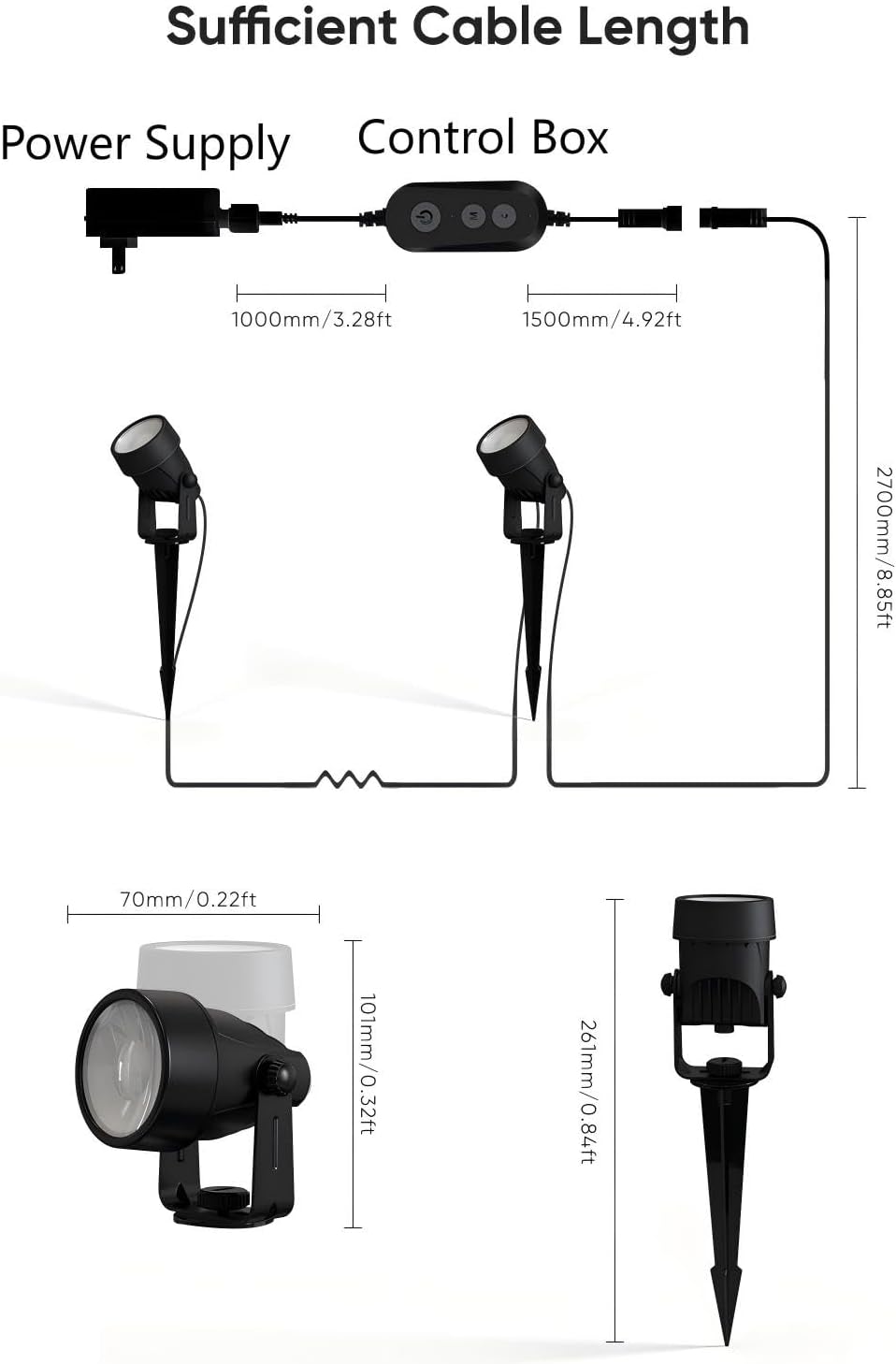 APPECK Landscape Lighting, RGBW Color Changing Low Voltage Landscape Lights with APP Control, IP65 Waterproof Outdoor Spotlights for Garden Yard Outside Decoration, 4 Pack - Image 7