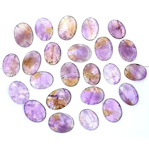 CRYSTALMIRACLE Natural Ametrine Gemstone Pocket Stone Single Cabochon Crystal Healing Wellness Gift Reiki Feng Shui Energy Peace Meditation