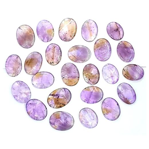 CRYSTALMIRACLE Natural Ametrine Gemstone Pocket Stone Single Cabochon Crystal Healing Wellness Gift Reiki Feng Shui Energy Peace Meditation