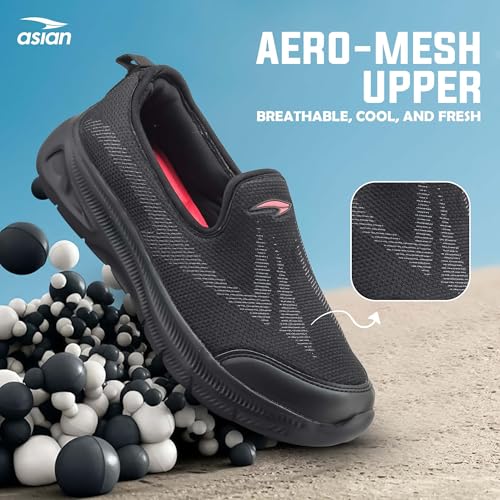Image of ASIAN Style Walk-01 Slip-On Walking Shoes for Women & Girls | Lightweight Stylish Casual Shoes with Arch Support, Memory Foam & Durable Sole