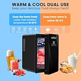 Enventor Mini Fridge 6 Litre, 8 Can Mini Fridges for Bedrooms, AC+12V DC Power Cooler & Warmer, LCD Customize Temperature Control, Portable Small Fridge for Car, Travel, Home, Skincare, Drinks, Fruit - Image 2