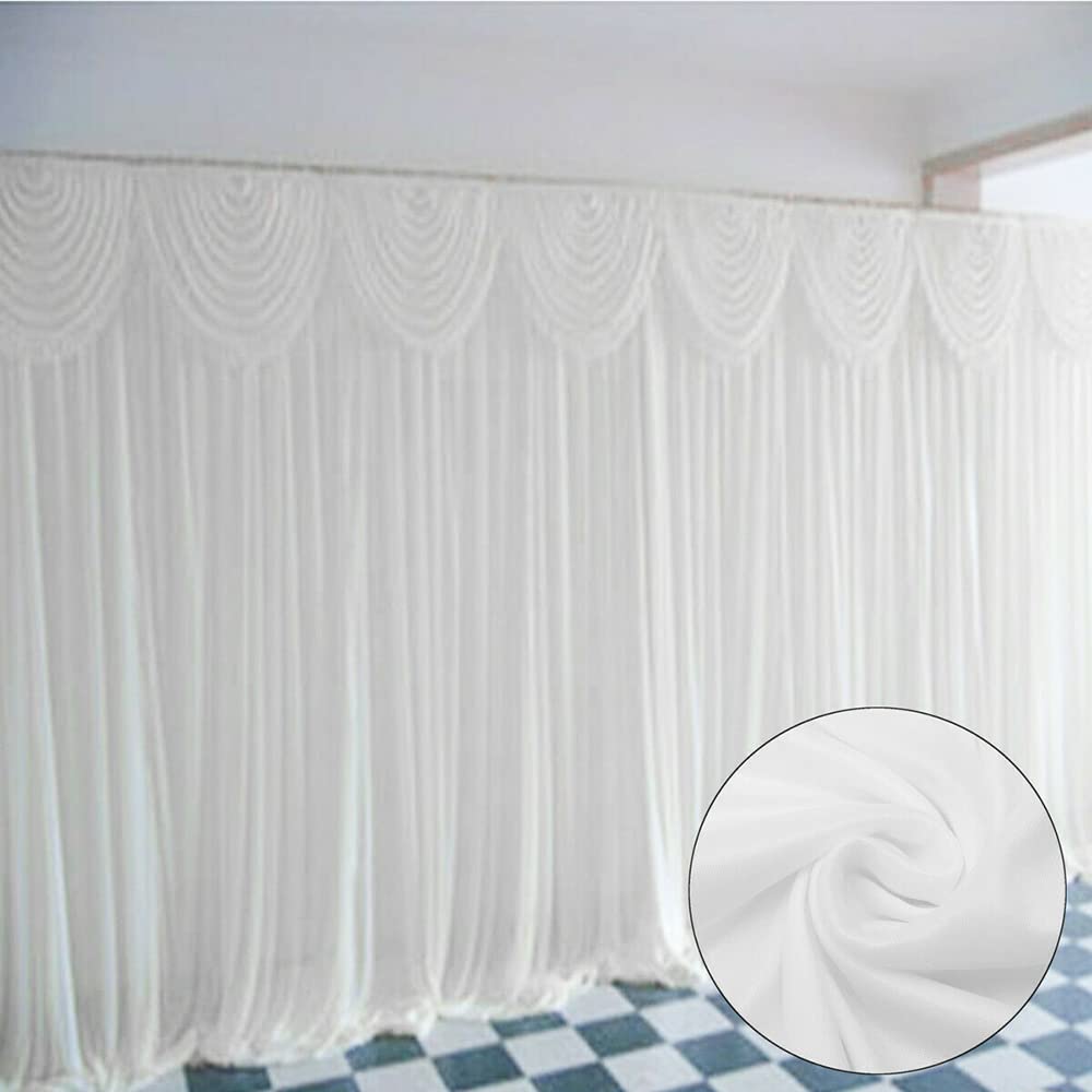Toile de Fond Blanche - Rideau de Fond en Soie glacée - Rideau pour Photographie de Mariage, Anniversaire, fête, Photo - 3 m x 3 m