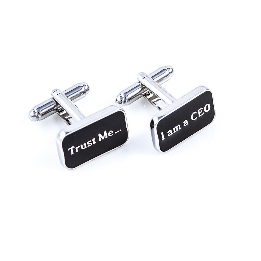 cufflinks "trust me, i’m a ceo" – easy to use cufflinks for leaders & go-getters | with premium gift box